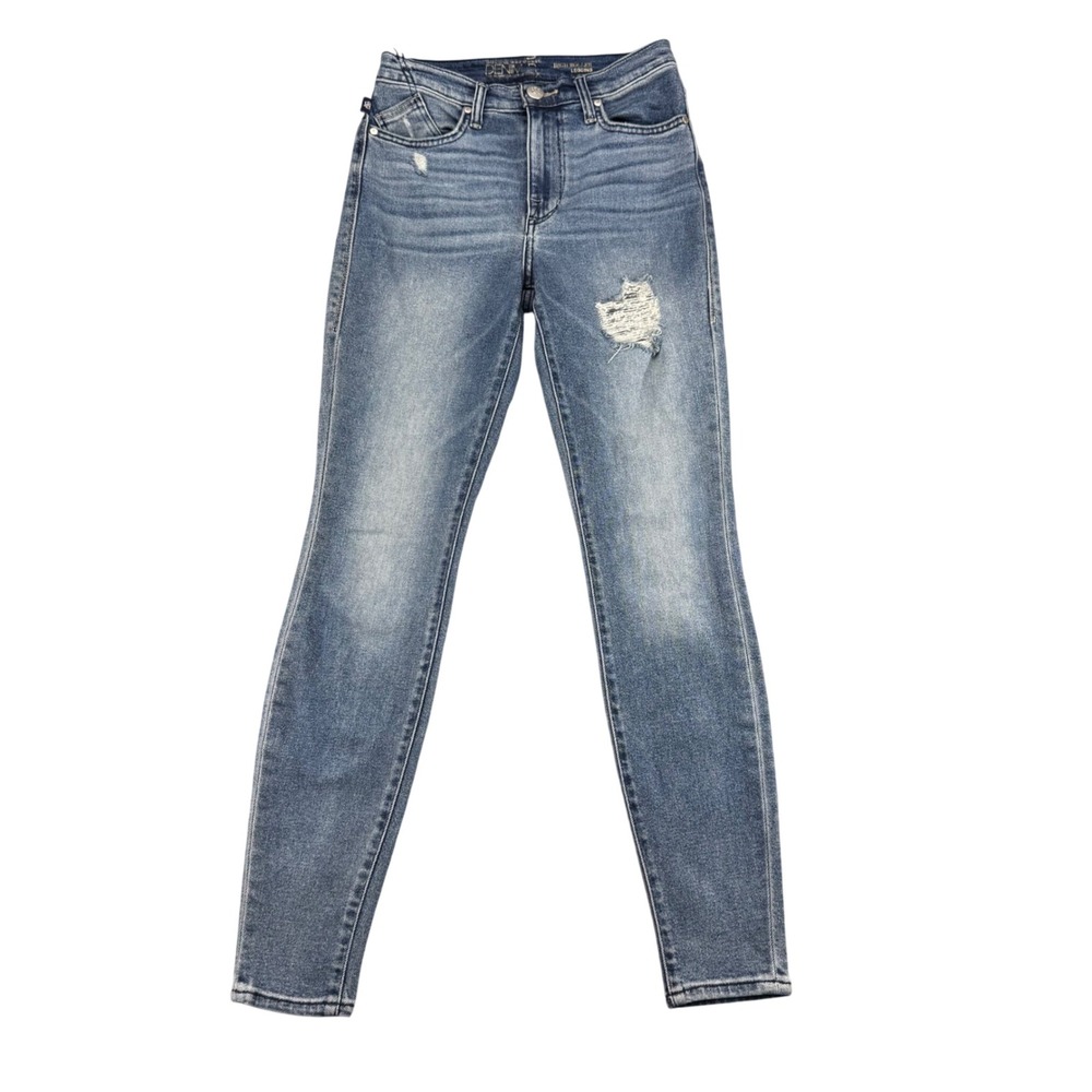 Rock & Republic High Roller Legging Jeans Distressed Blue Denim Rx Size 4 M W26